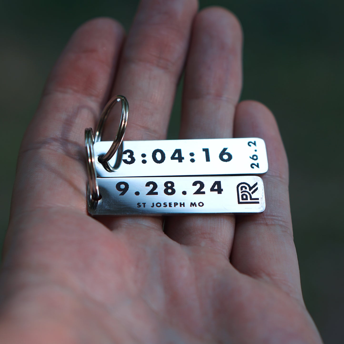 Custom Engraved Race Stats Bar Keychain