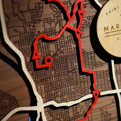 Custom Laser Engraved NFC Race Map