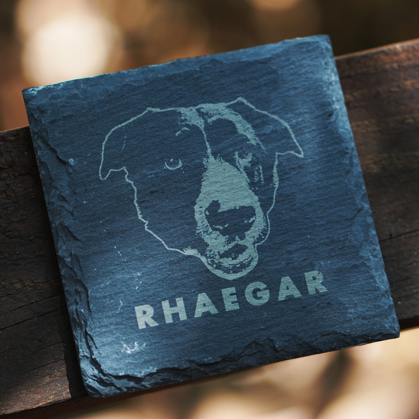 Custom Pet Portrait Coaster - Slate