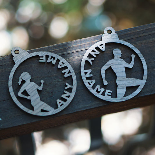 Custom Runner Ornament - Walnut