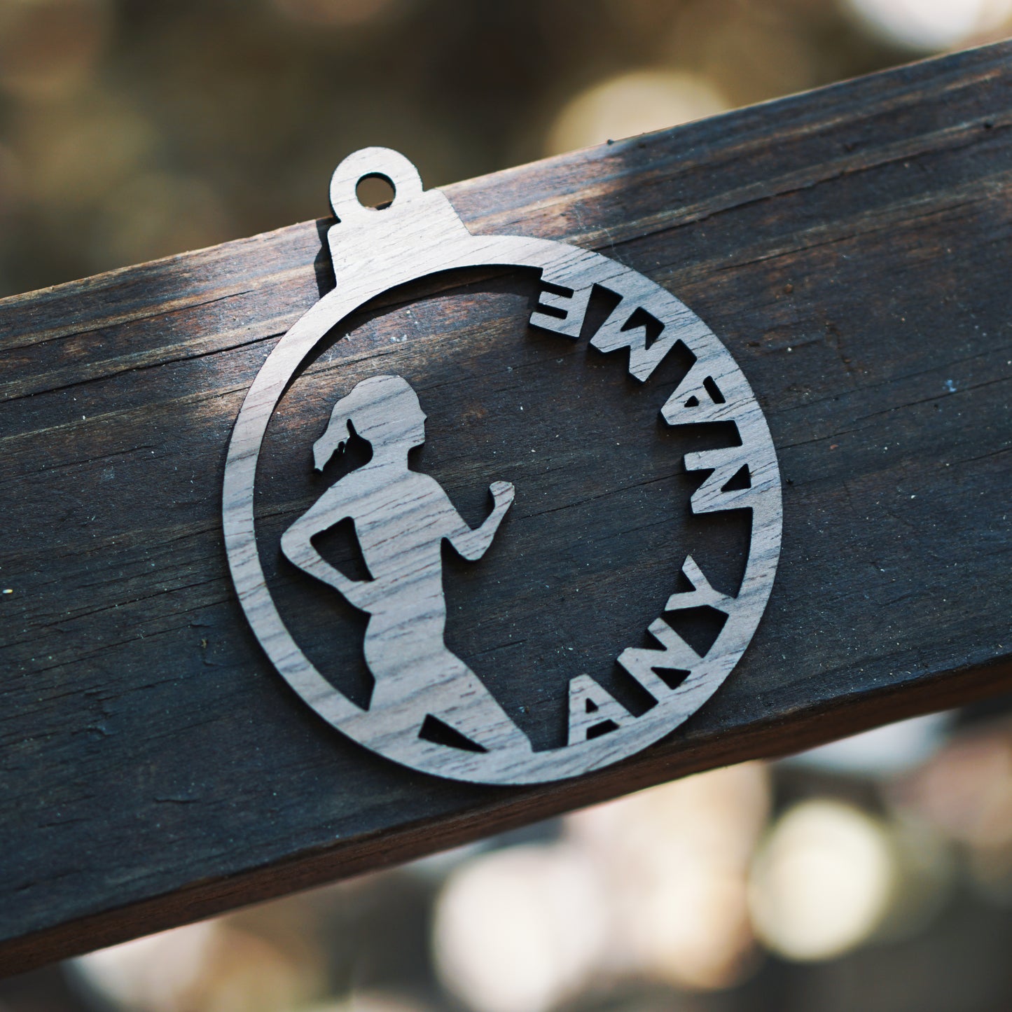 Custom Runner Ornament - Walnut