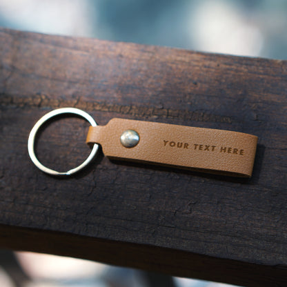 Custom Engraved Leather Keychain